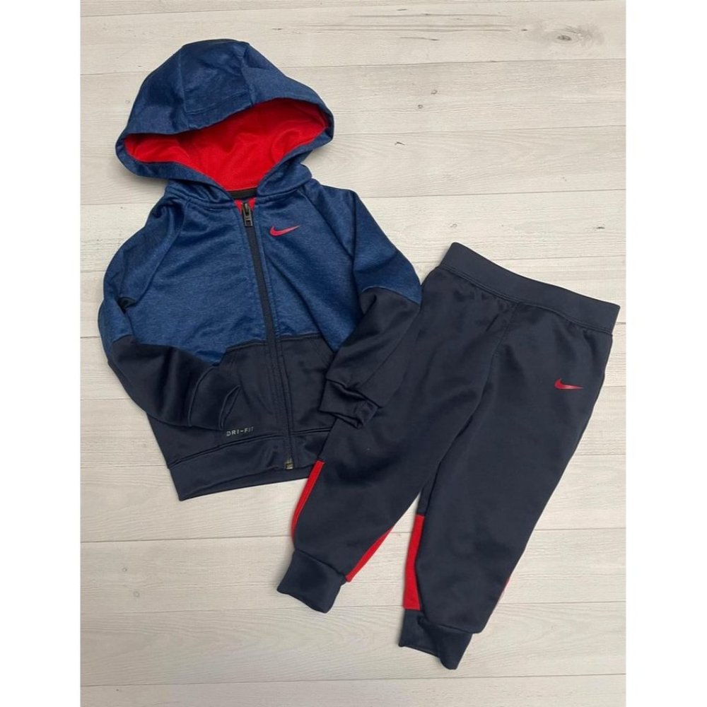 Nike toddler baby boys pants and jacket set blue red 24 months
